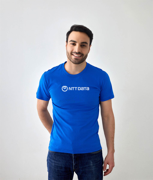 Camiseta Algodão Azul Logo Centralizado - Unissex - TheCompanyStore
