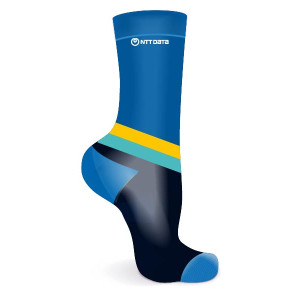 Meias Listradas Azul, Amarelo e Verde para Clientes - TheCompanyStore
