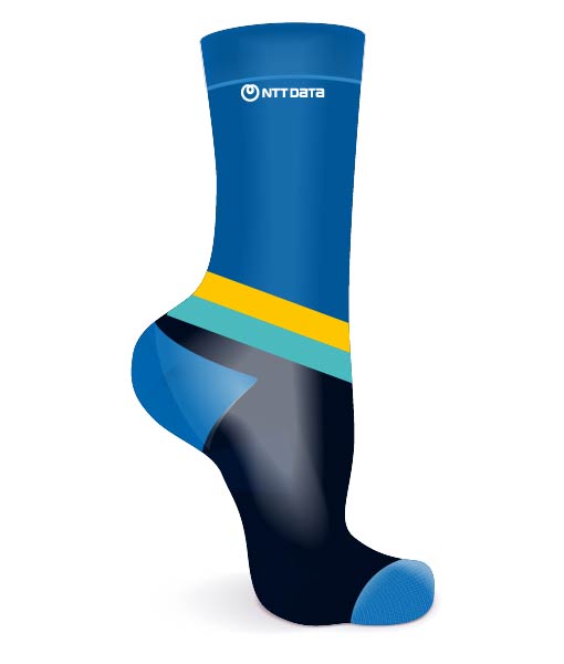 Meias Listradas Azul, Amarelo e Verde para Clientes - TheCompanyStore