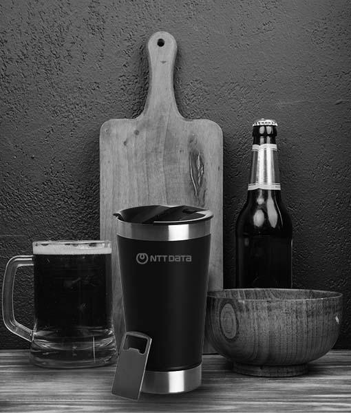 Copo termico Preto com abridor - TheCompanyStore [ESGOTADO]